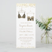 Black Gold Lace Waterverf Lingerie Vrijgezellenfee Kaart (Staand voorkant)