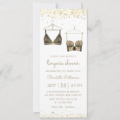 Black Gold Lace Waterverf Lingerie Vrijgezellenfee Kaart (Voorkant)