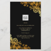 Black Gold Lace Wedding Invitations Flyer (Achterkant)