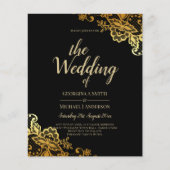 Black Gold Lace Wedding-uitnodigingen (Voorkant)