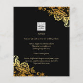 Black Gold Lace Wedding-uitnodigingen (Achterkant)
