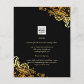 Black Gold Lace Wedding-uitnodigingen (Achterkant)