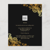 Black Gold Lace Wedding-uitnodigingen Flyer (Achterkant)