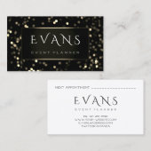 Black Gold-lampjes van de bruiloft Afsprakenkaartje (Voorkant / Achterkant)