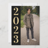 Black Gold Large Number 2022 Afstudeerder Open Hou Kaart (Voorkant)