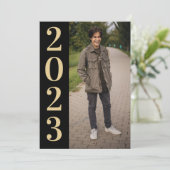 Black Gold Large Number 2022 Afstudeerder Open Hou Kaart (Staand voorkant)