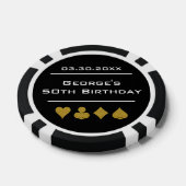 Black & Gold Las Vegas Casino Poker Chip Birthday (Enkel)