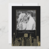 Black Gold Las Vegas Skyline Elegant Save the Date Kaart (Achterkant)