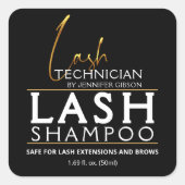 Black & Gold Lash Tech Shampoo Sticker | Luxe (Voorkant)