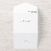 Black Gold Laurel Wreath Monogram Wedding All In One Uitnodiging (Buiten)