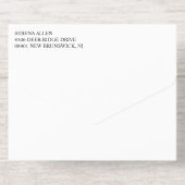 Black Gold Laurel Wreath Monogram Wedding All In One Uitnodiging (Achterzijde)