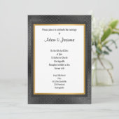BLACK GOLD LAYERED EMBOSSED WEDDING 2 INVITATION KAART (Staand voorkant)