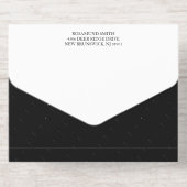 Black Gold Leaf Adorned Shield Monogram Wedding All In One Uitnodiging (Achterzijde)