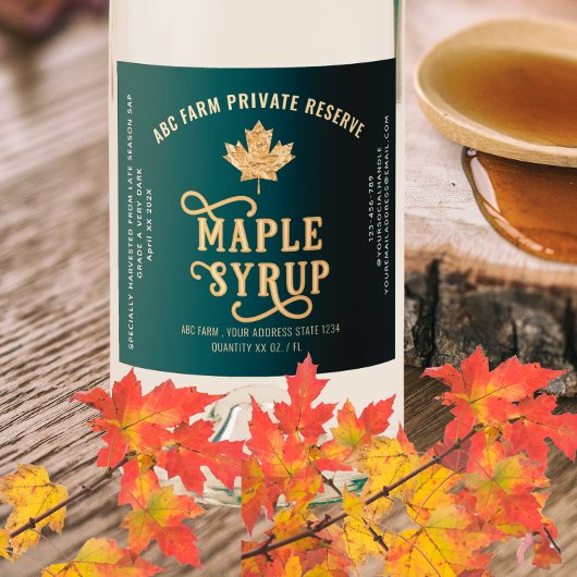 Black & Gold Leaf Private Reserve Maple Syrup Likeurfles Etiket