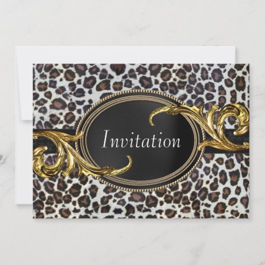 Black Gold Leopard All Occasion Party Kaart (Voorkant)