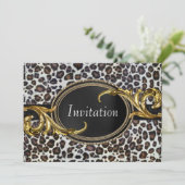 Black Gold Leopard All Occasion Party Kaart (Staand voorkant)