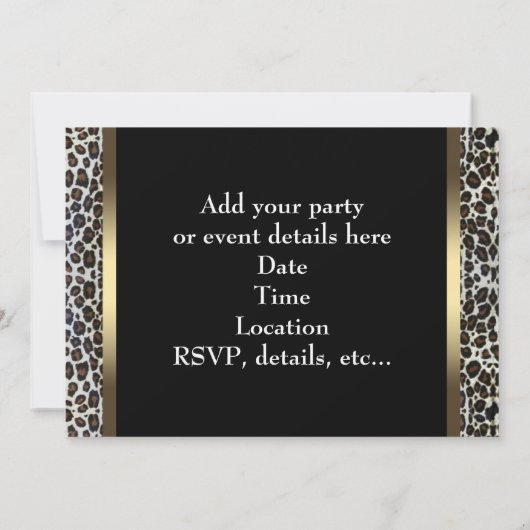 Black Gold Leopard All Occasion Party Kaart (Achterkant)