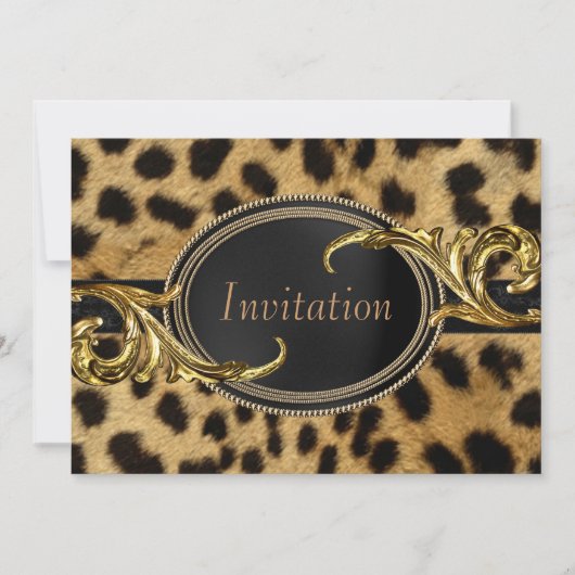 Black Gold Leopard All Occasion Party Kaart (Voorkant)