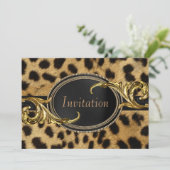 Black Gold Leopard All Occasion Party Kaart (Staand voorkant)