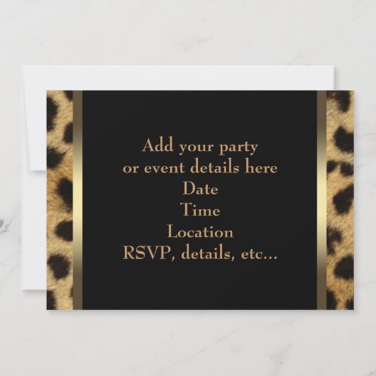 Black Gold Leopard All Occasion Party Kaart (Achterkant)