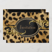 Black Gold Leopard All Occasion Party Kaart (Voorkant / Achterkant)