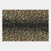 Black Gold Leopard Cheetah Glitter Glam afdrukken Inpakpapier Vel (Voorkant 3)