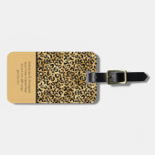 Black Gold Leopard Cheetah Print Trendy Chic Bagagelabel (Voorkant horizontaal)
