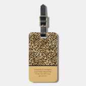 Black Gold Leopard Cheetah Print Trendy Chic Bagagelabel (Voorkant verticaal)