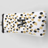 BLACK GOLD LEOPARD CUSTOM Personalized Golf Hoesje Golfheadcover (Voorkant)