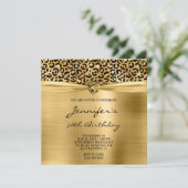 Black Gold Leopard Folie Gem Heart 50e verjaardag Kaart (Staand voorkant)