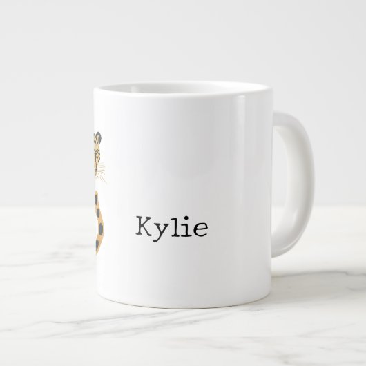 Black Gold Leopard-naam Grote Koffiekop (Voorkant rechts)