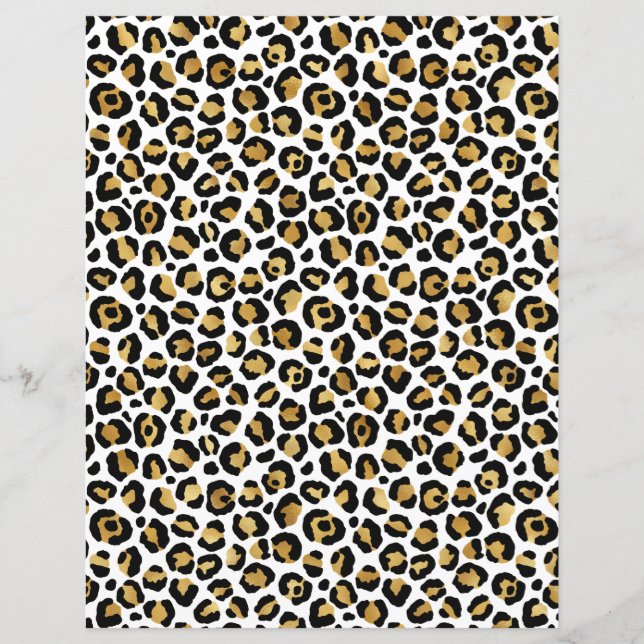 Black Gold Leopard-patroonpapier (Voorkant)