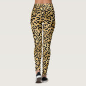 Black Gold Leopard print Cheetah Animal Trendy Leggings (Achterkant)