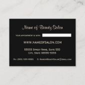 Black Gold Leopard Salon Afspraak Herinnering Afsprakenkaartje (Achterkant)