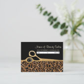 Black Gold Leopard Salon Afspraak Herinnering Afsprakenkaartje (Staand voorkant)