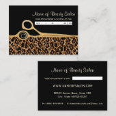 Black Gold Leopard Salon Afspraak Herinnering Afsprakenkaartje (Voorkant / Achterkant)