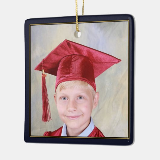 Black Gold Lijst Afstuderen Keepomwille School Keramisch Ornament (Links)