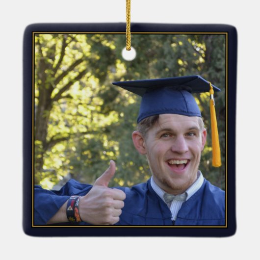 Black Gold Lijst Afstuderen Keepomwille School Keramisch Ornament (Achterkant)