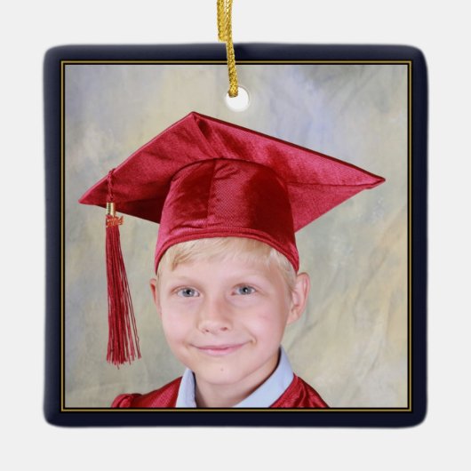 Black Gold Lijst Afstuderen Keepomwille School Keramisch Ornament (Voorkant)