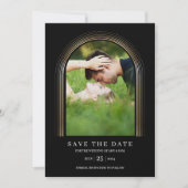 Black Gold Lijst Foto op maat - eenvoudig Save The Date (Voorkant)