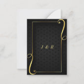 Black Gold Lijsten bruiloft uitnodiging Sjabloon (Achterkant)