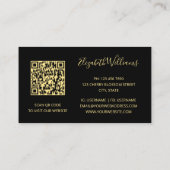 Black Gold Line Art Floral Glitter | QR-code Visitekaartje (Achterkant)