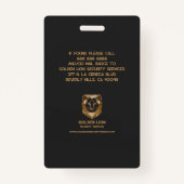 Black Gold Lion Business Logo Foto Medewerker Badge (Achterkant)