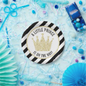 Black Gold Little Prince op Way Baby shower Papieren Bordje (Feest)