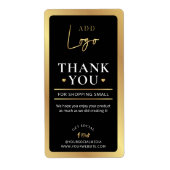 Black & Gold Logo Business Order Bedankt Etiket (Voorkant)