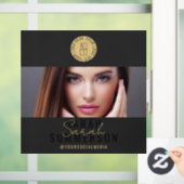 Black Gold Logo Social Media Make-up Studio Raamsticker (Huis)