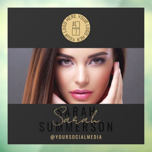 Black Gold Logo Social Media Make-up Studio Raamsticker (Vel 3)