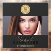 Black Gold Logo Social Media Make-up Studio Raamsticker (Vel 2)