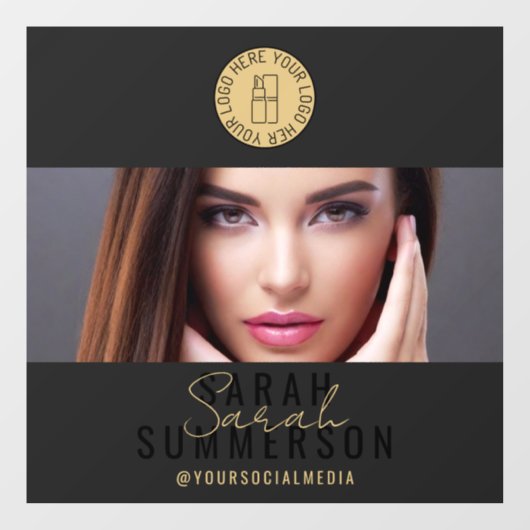 Black Gold Logo Social Media Make-upstudio Raamsticker (Vel)