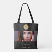 Black Gold Logo Social Media Makeup Studio Tote Bag (Achterkant)